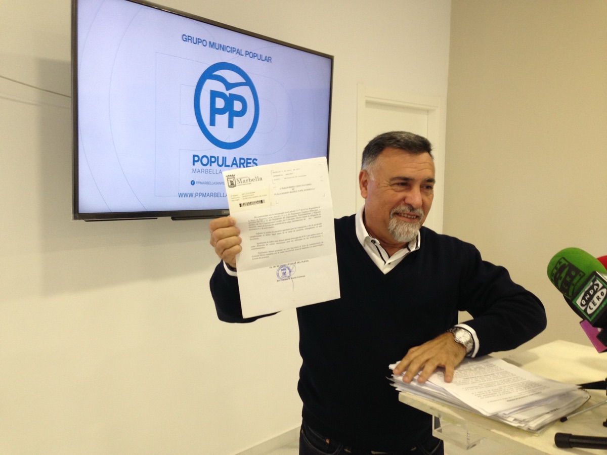 El PP pide explicaciones por la presunta participación de Porcuna en una sociedad que no ha reflejado en su declaración de bienes